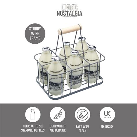 wood milk box for metal boxdoorstep|Kitchen Craft Living Nostalgia Milk Bottle Holder .